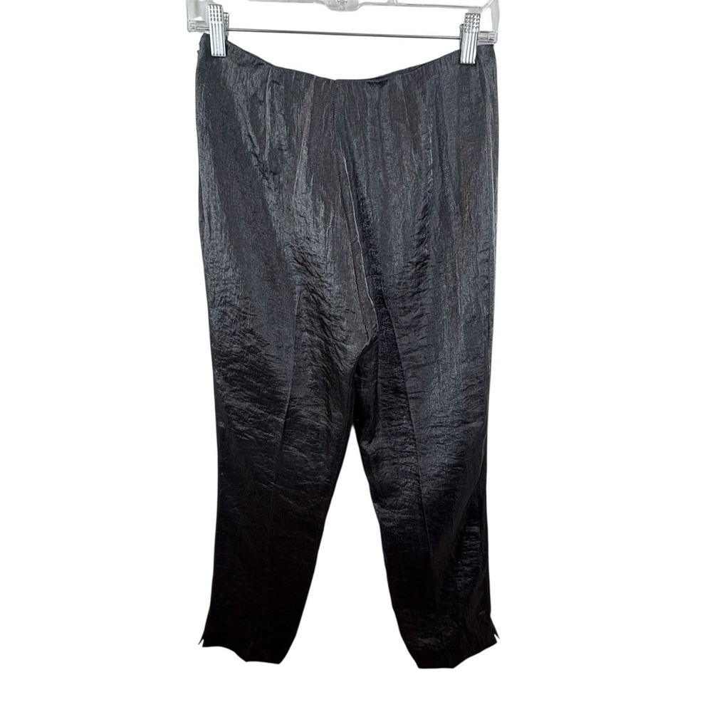 Peace of Cloth Y2K Gray Metallic Size 2 Trousers  Pants Viscose Made in NYC - Picture 2 of 12